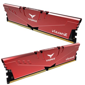 Team T-Force Vulcan Z Red 16GB (2x8GB) 3200MHz CL16 DDR4 Gaming Ram (TLZRD416G3200HC16CDC01)