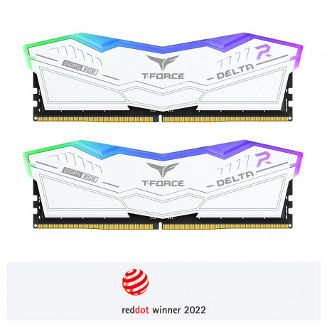 Team T-Force DELTA RGB White 32GB 2x16GB 7200Mhz DDR5 CL34 Gaming Ram (FF4D532G7200HC34ADC01)