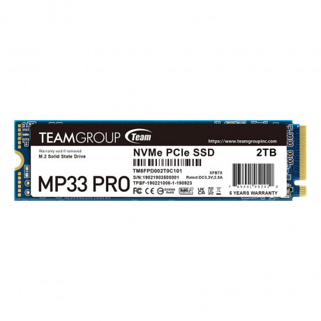 Team MP33 Pro 2TB 3500/3000MB/s NVMe PCIe Gen3x4 M.2 SSD Disk (TM8FPD002T0C101)